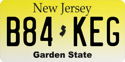 NJ license plate B84KEG