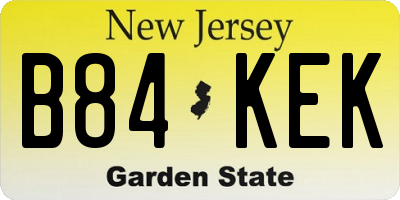 NJ license plate B84KEK