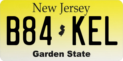 NJ license plate B84KEL