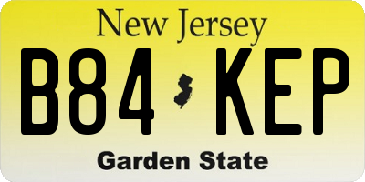 NJ license plate B84KEP