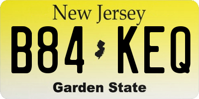 NJ license plate B84KEQ