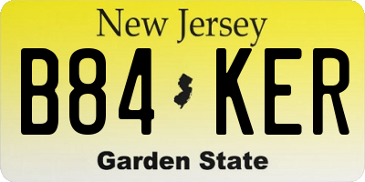 NJ license plate B84KER