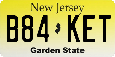 NJ license plate B84KET