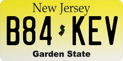 NJ license plate B84KEV