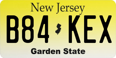 NJ license plate B84KEX
