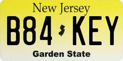 NJ license plate B84KEY