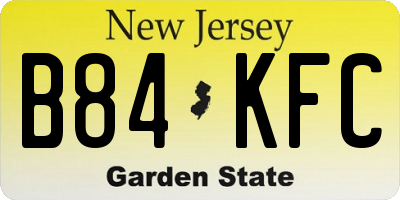 NJ license plate B84KFC