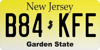 NJ license plate B84KFE