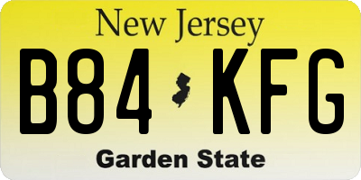 NJ license plate B84KFG