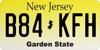 NJ license plate B84KFH