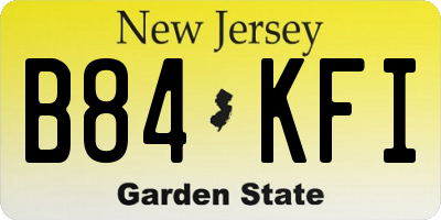 NJ license plate B84KFI