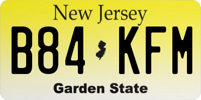 NJ license plate B84KFM