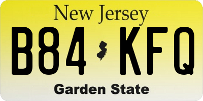 NJ license plate B84KFQ
