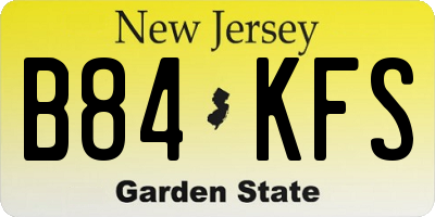 NJ license plate B84KFS