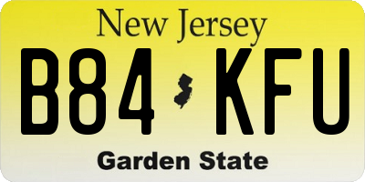 NJ license plate B84KFU