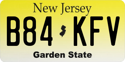 NJ license plate B84KFV