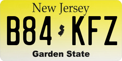 NJ license plate B84KFZ