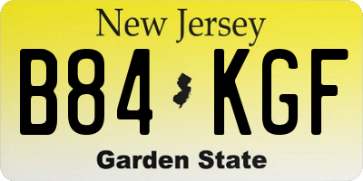 NJ license plate B84KGF