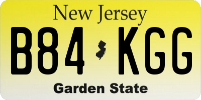 NJ license plate B84KGG
