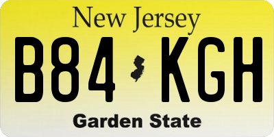 NJ license plate B84KGH