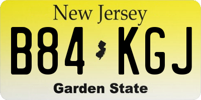 NJ license plate B84KGJ