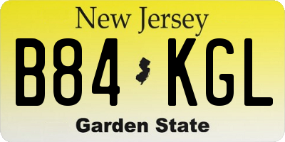 NJ license plate B84KGL