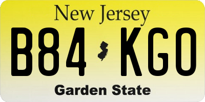 NJ license plate B84KGO