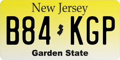 NJ license plate B84KGP