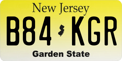 NJ license plate B84KGR