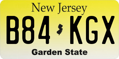 NJ license plate B84KGX
