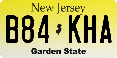 NJ license plate B84KHA