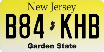 NJ license plate B84KHB