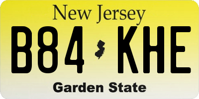 NJ license plate B84KHE