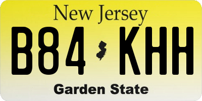 NJ license plate B84KHH