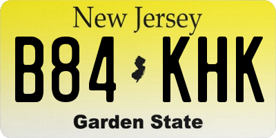 NJ license plate B84KHK
