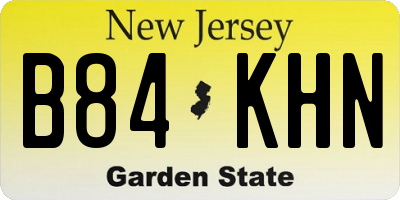 NJ license plate B84KHN