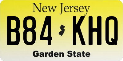 NJ license plate B84KHQ