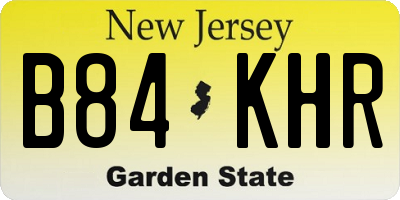 NJ license plate B84KHR
