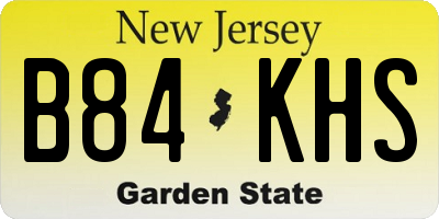 NJ license plate B84KHS