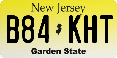 NJ license plate B84KHT