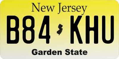 NJ license plate B84KHU
