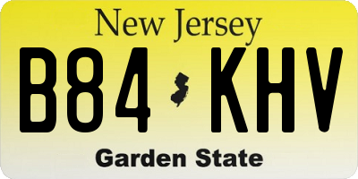 NJ license plate B84KHV