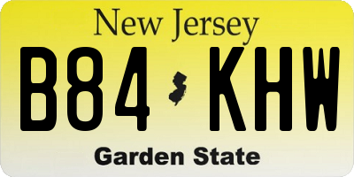 NJ license plate B84KHW
