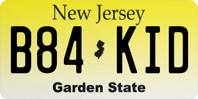 NJ license plate B84KID