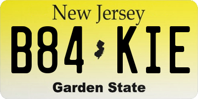 NJ license plate B84KIE