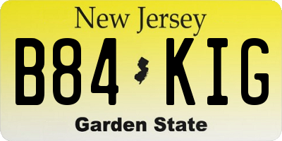 NJ license plate B84KIG