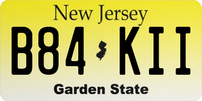 NJ license plate B84KII