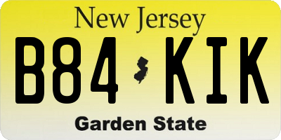 NJ license plate B84KIK
