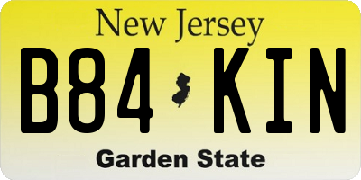 NJ license plate B84KIN