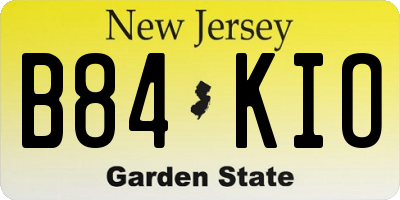 NJ license plate B84KIO